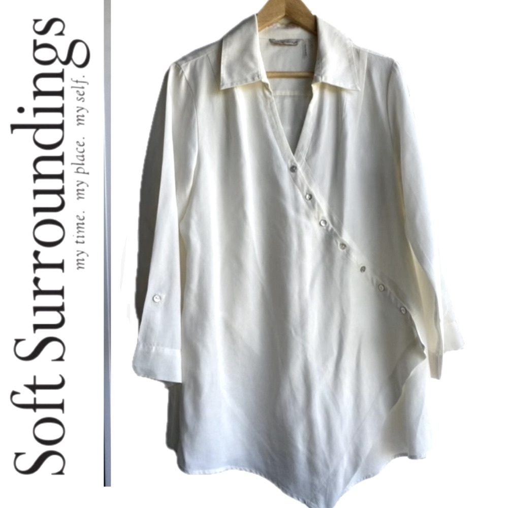 Soft Surroundings vintage creamy blouse
